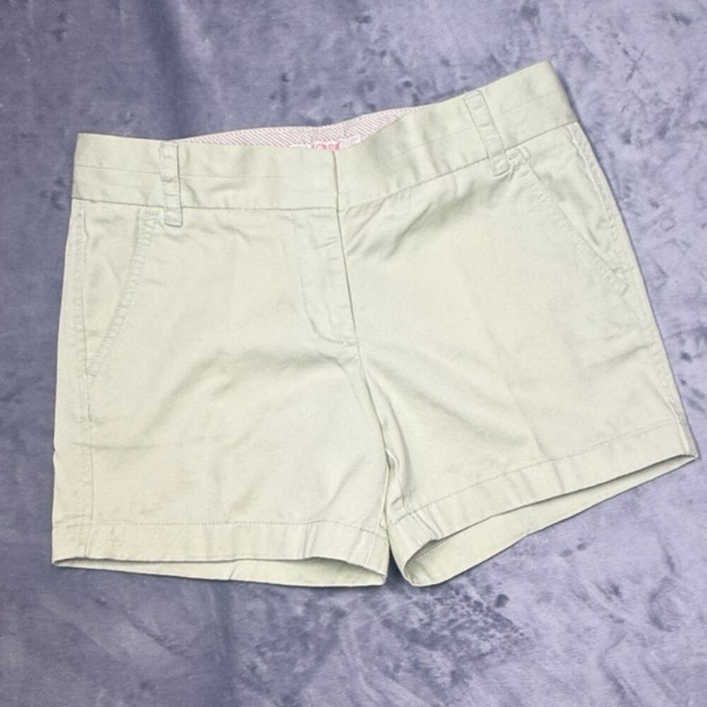 J. Crew Chino Broken In Shorts, mint green 4, preppy,‎ casual